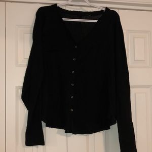 Black urban outfitters waffle knit top